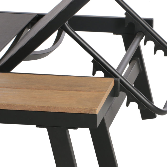 Union Rustic Absinthe Outdoor Metal Chaise Lounge Set with Table